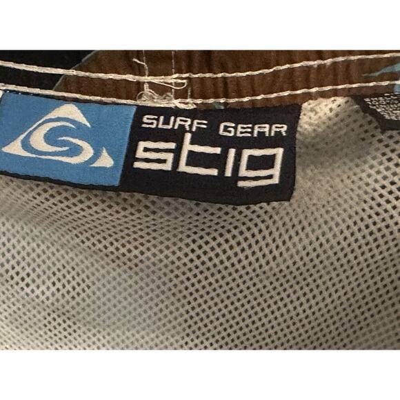 Mens Surf Gear Stig Shorts Swimshorts Tropical Floral Hawaiian Beach Size Medium - Picture 3 of 5